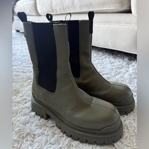 Olive Green Chelsea Combat Boots